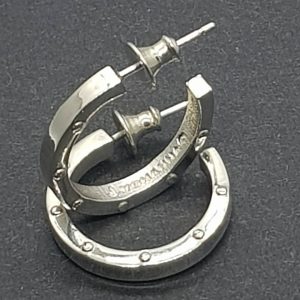 Studded Silver Hoops