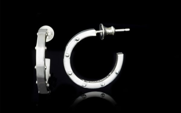 large contemporary silver earrings