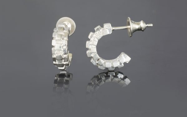 Sugar Cube Hoops Silver - Image 6